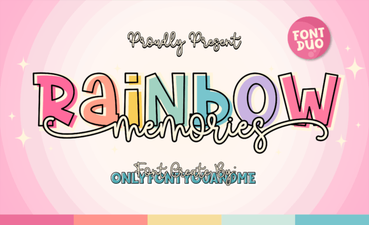 Rainbow Memories Font Design Ideas